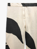 Pantalón Recto Estampado 100% Lino