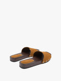 Sandalias Planas De Piel Con Tira Ancha