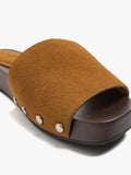 Sandalias Planas De Piel Con Tira Ancha