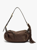 Bolso De Hombro Efecto Piel Con Flecos
