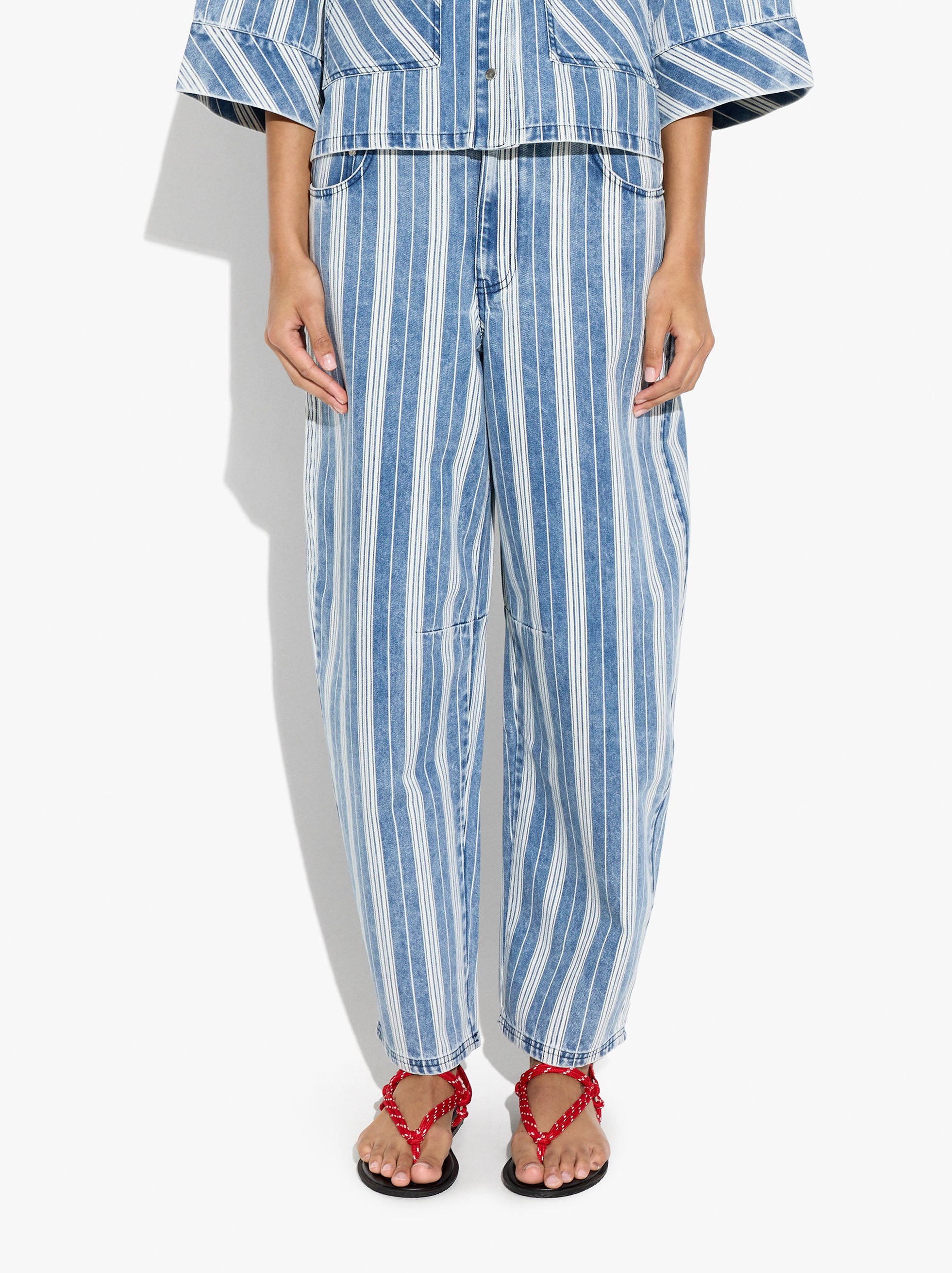 Pantalón De Vaquero Con Rayas De Algodón