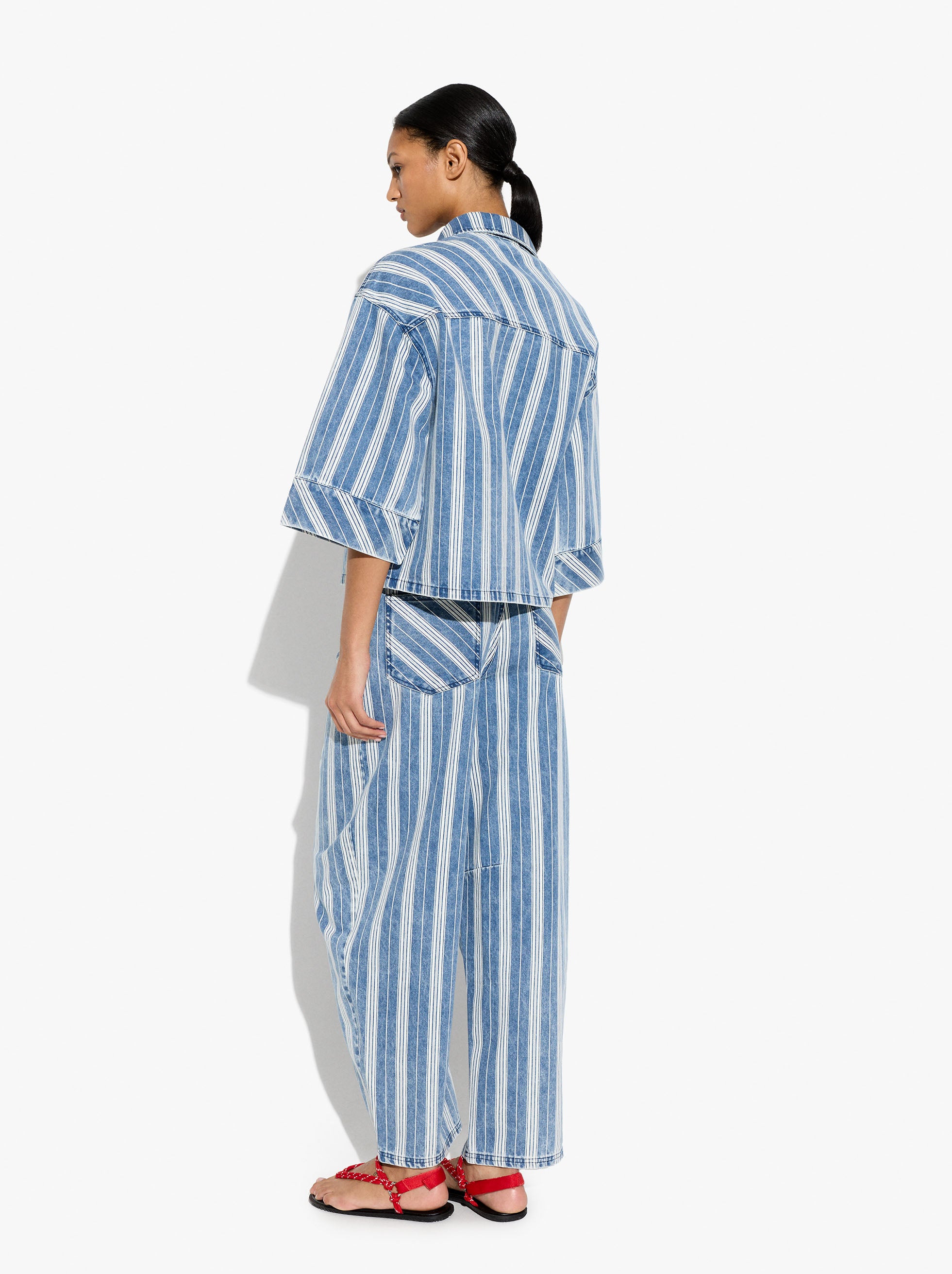 Pantalón De Vaquero Con Rayas De Algodón