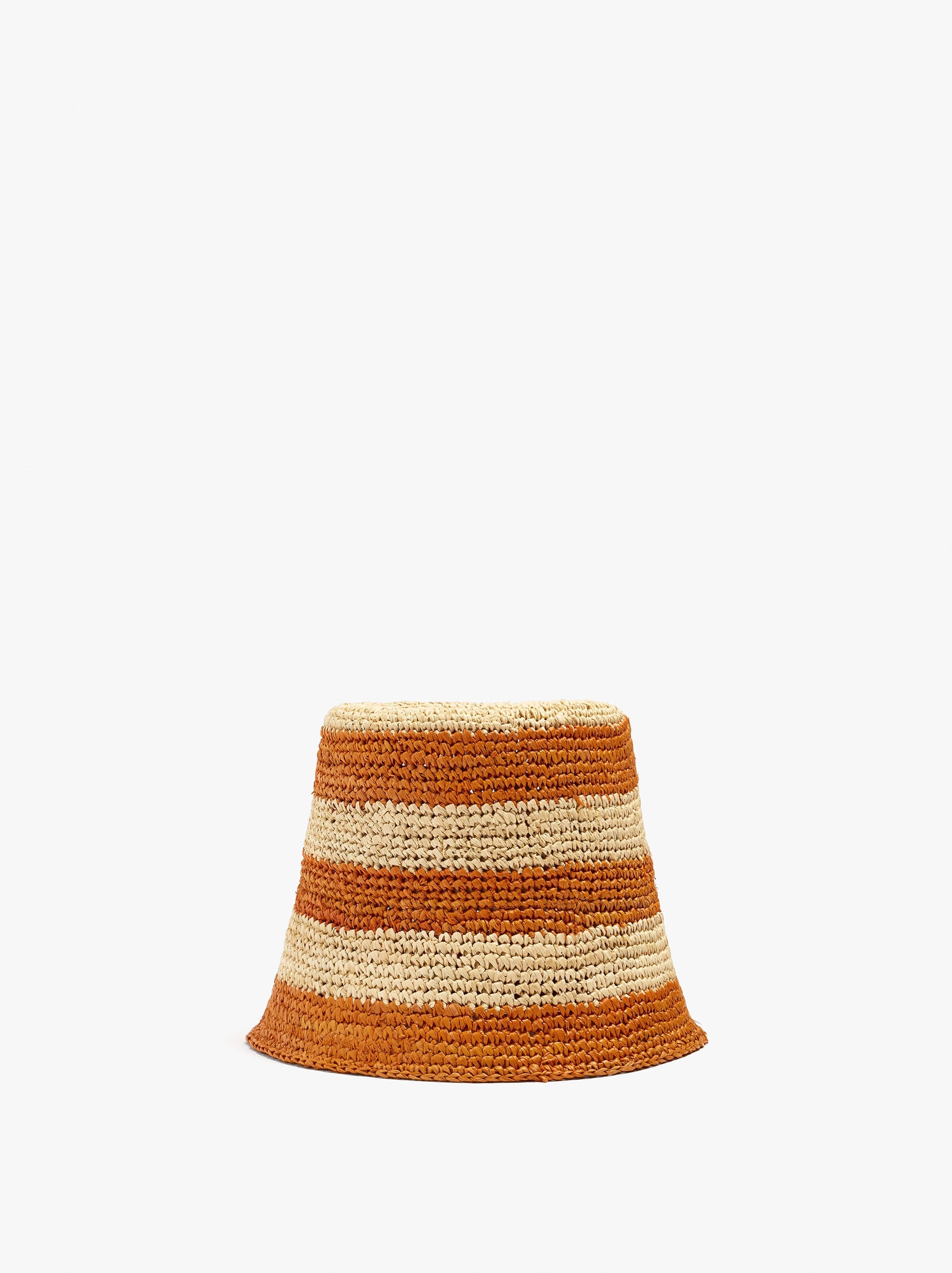 Sombrero Bucket A Rayas De Rafia