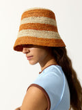 Sombrero Bucket A Rayas De Rafia