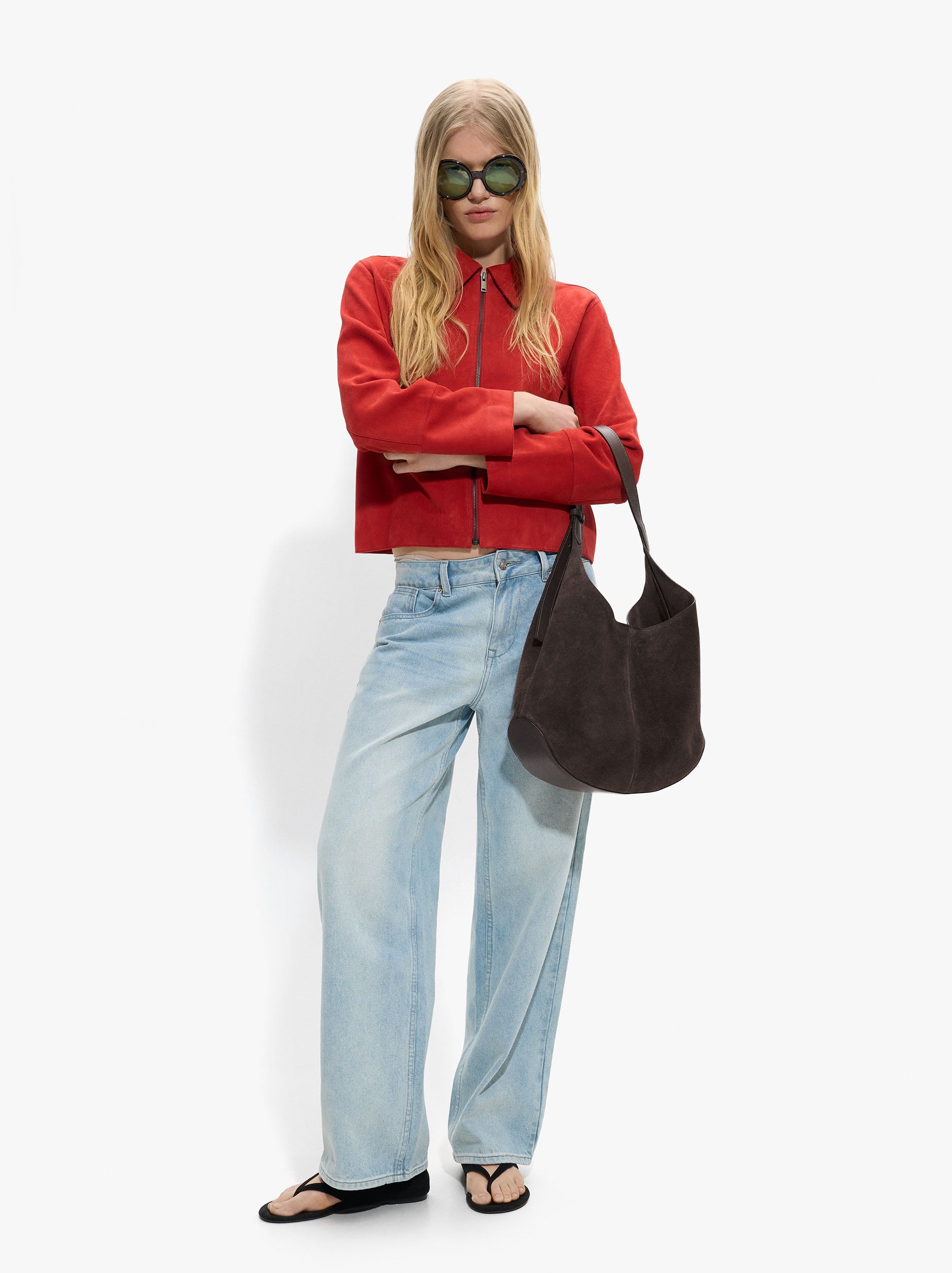 Bolso De Piel Redondeado Con Bolsa Removible