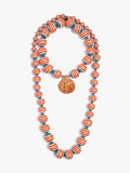 Collar Cuentas A Rayas Y Colgante De Concha