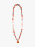 Collar Cuentas A Rayas Y Colgante De Concha