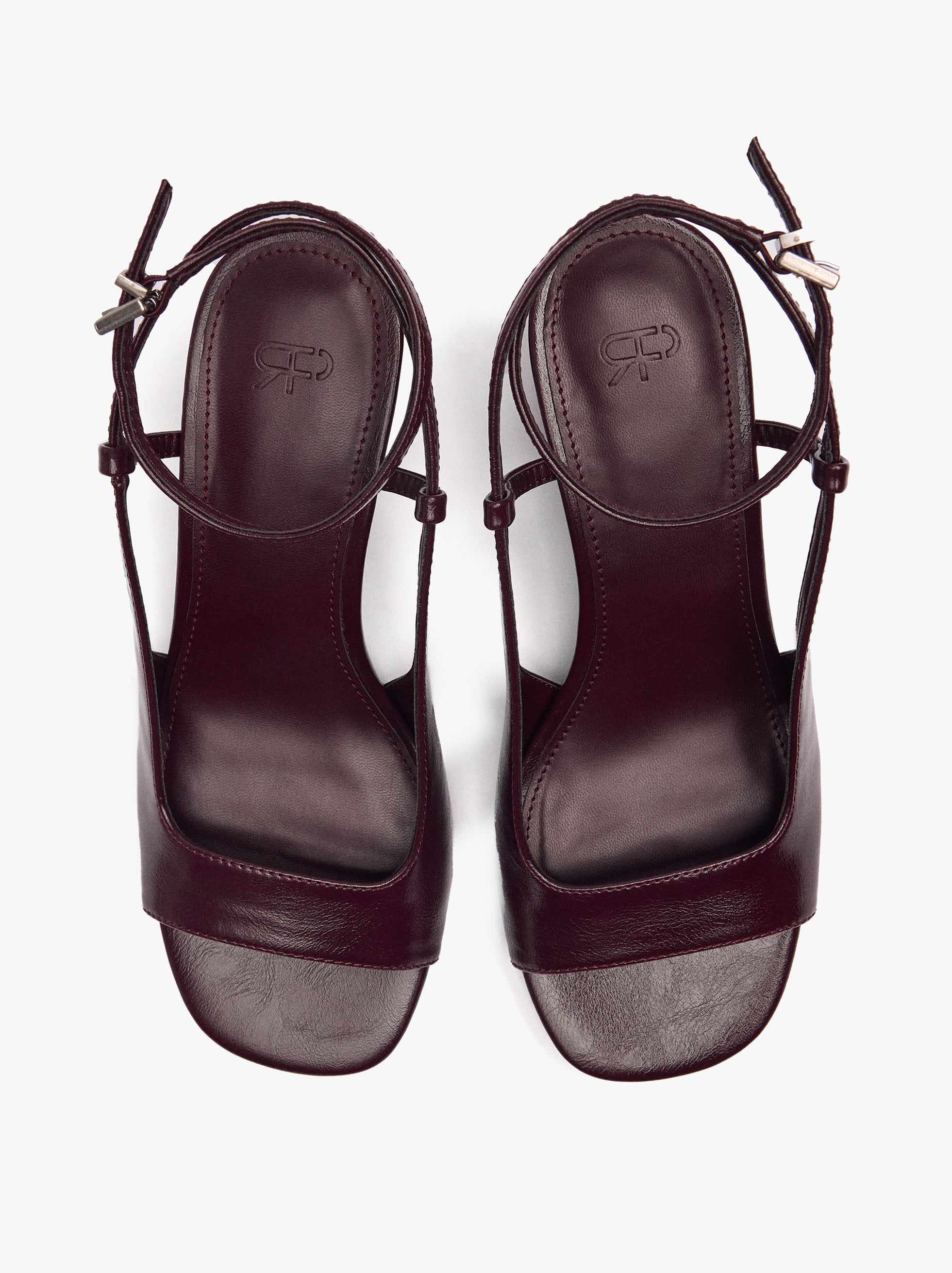 Sandalias Tacón Ancho Con Tira Al Tobillo