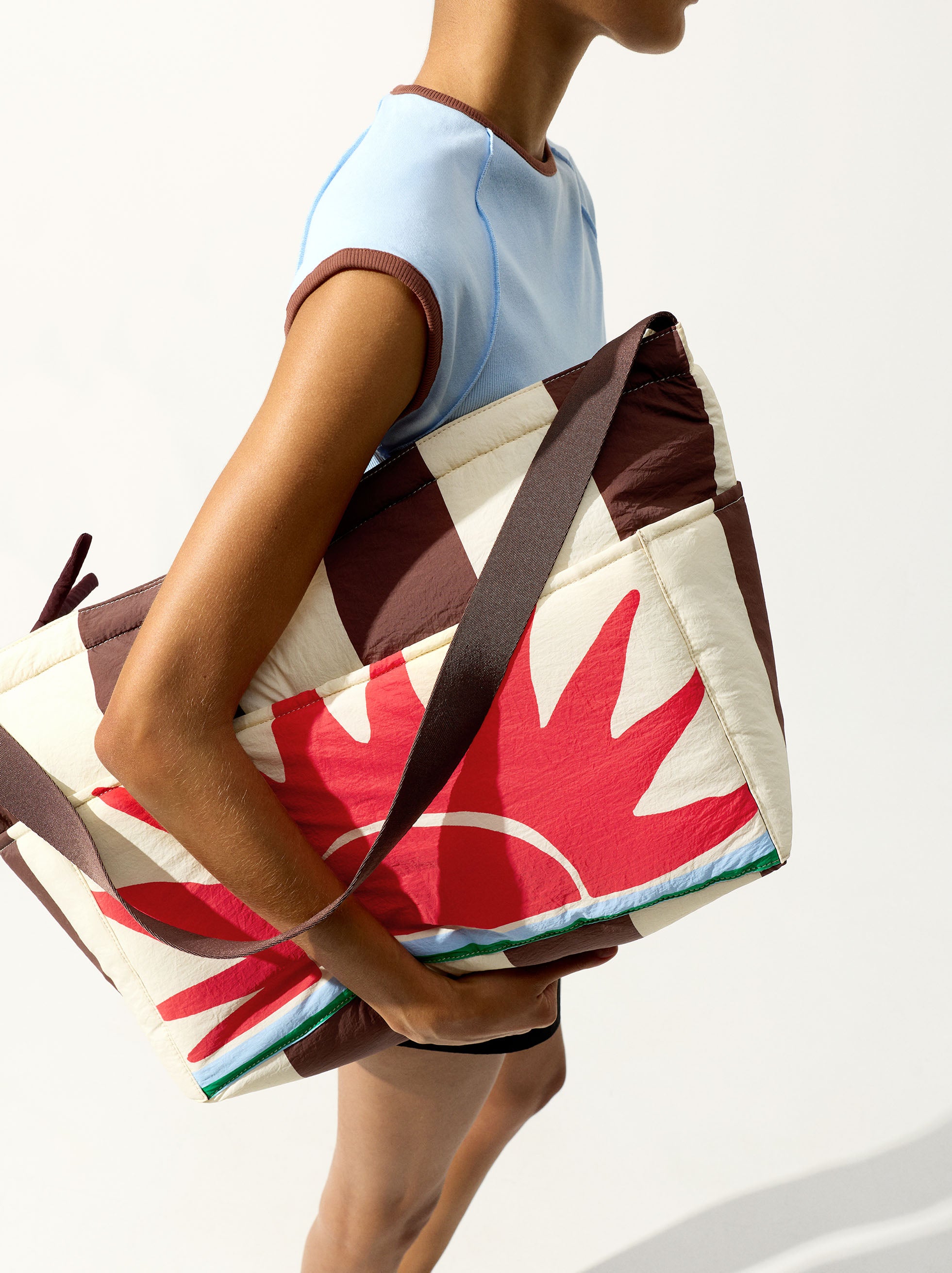 Bolsa Porta-Alimentos Estampada De Nylon Con Bolso Interior