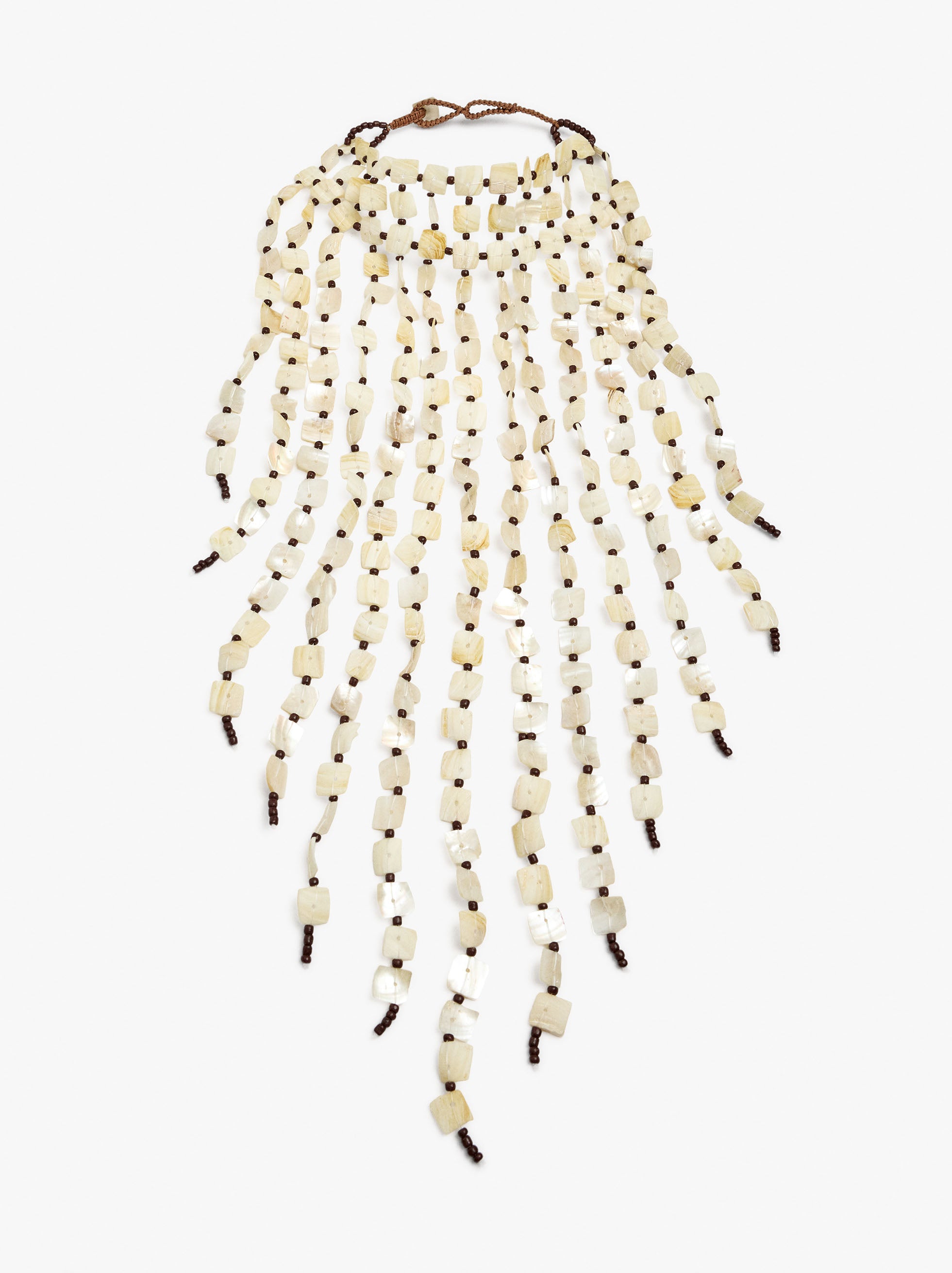 Collar Flecos Largos Con Conchas