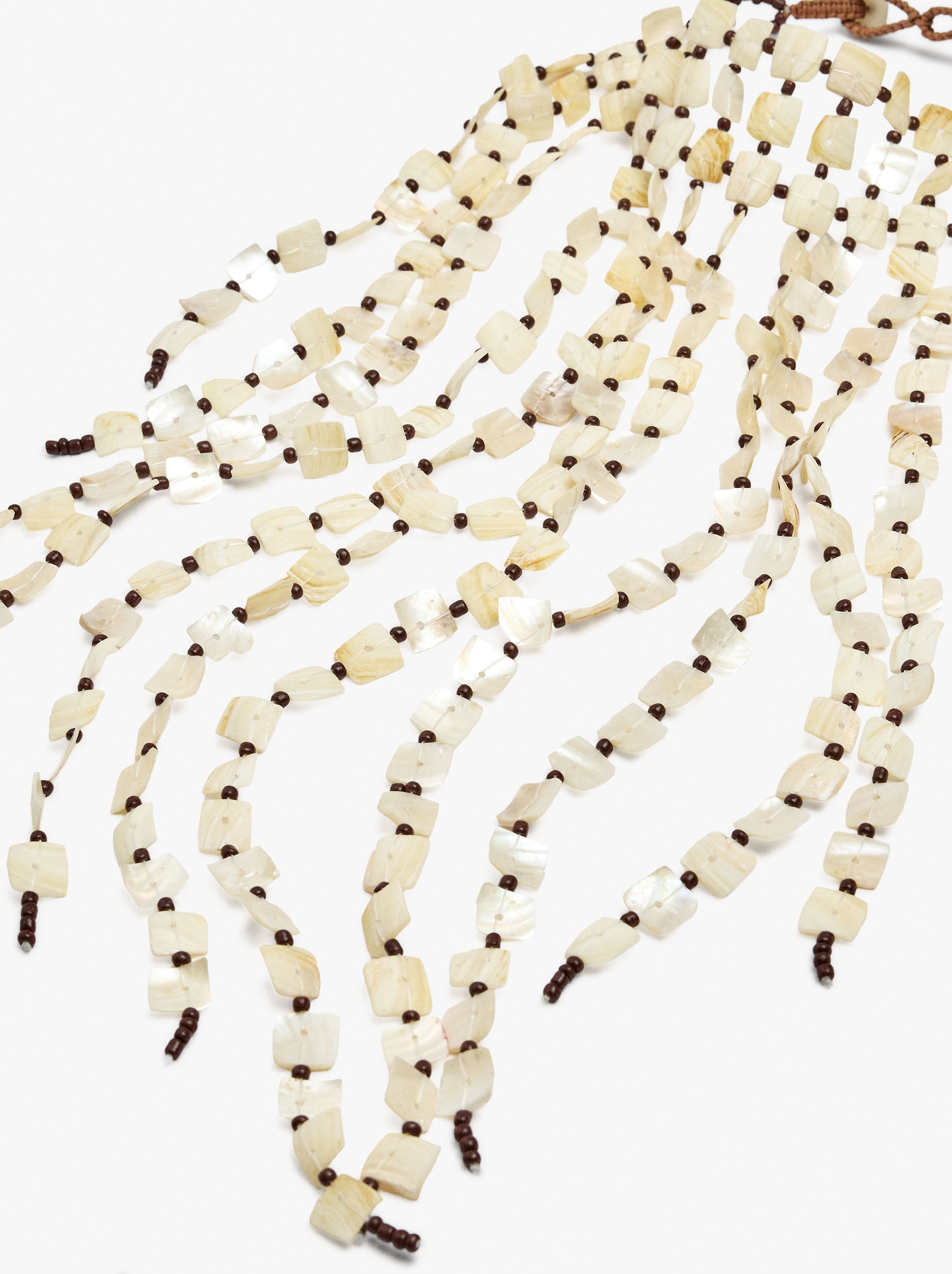 Collar Flecos Largos Con Conchas