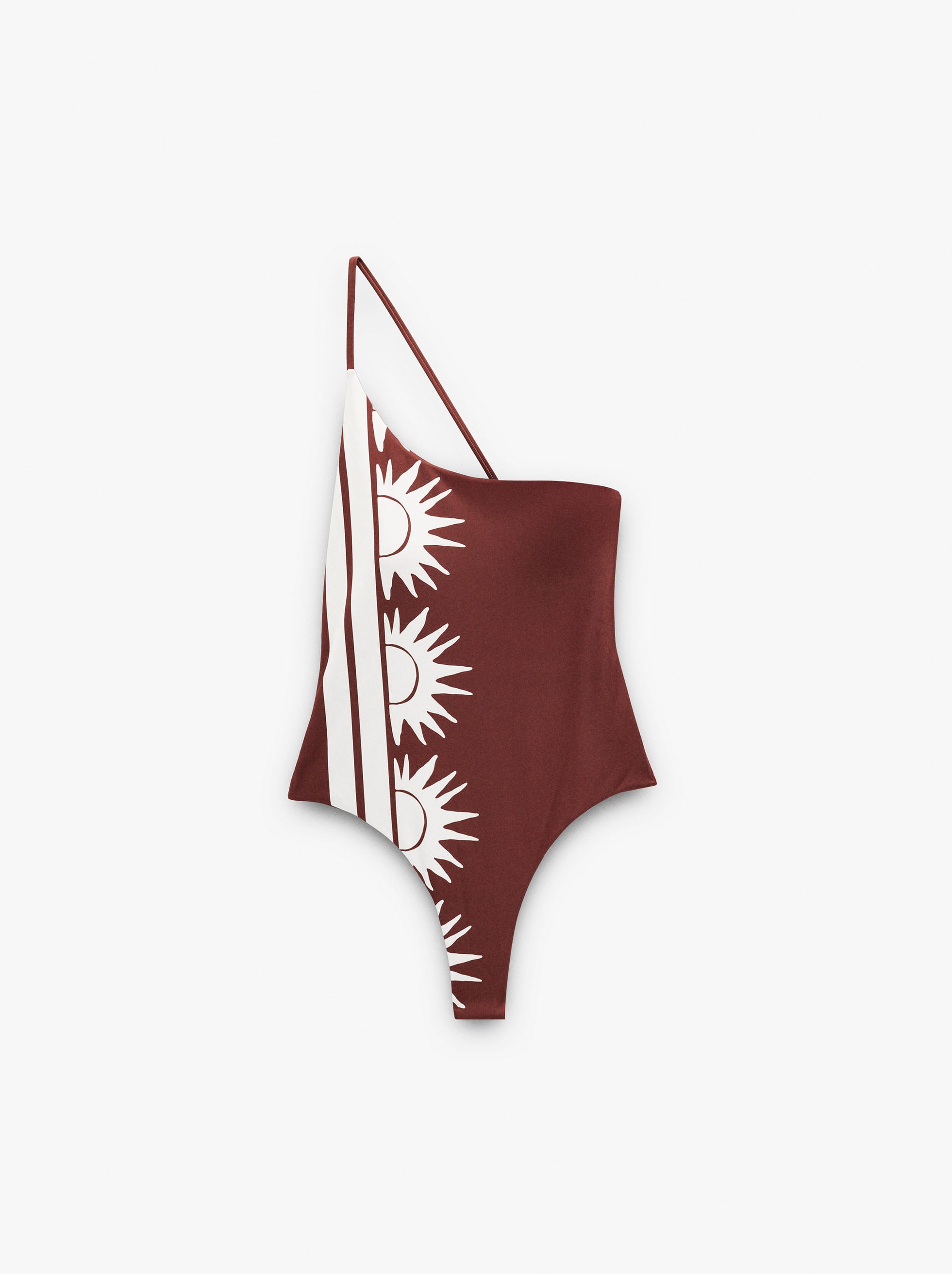 Bañador Asimétrico Estampado Soles