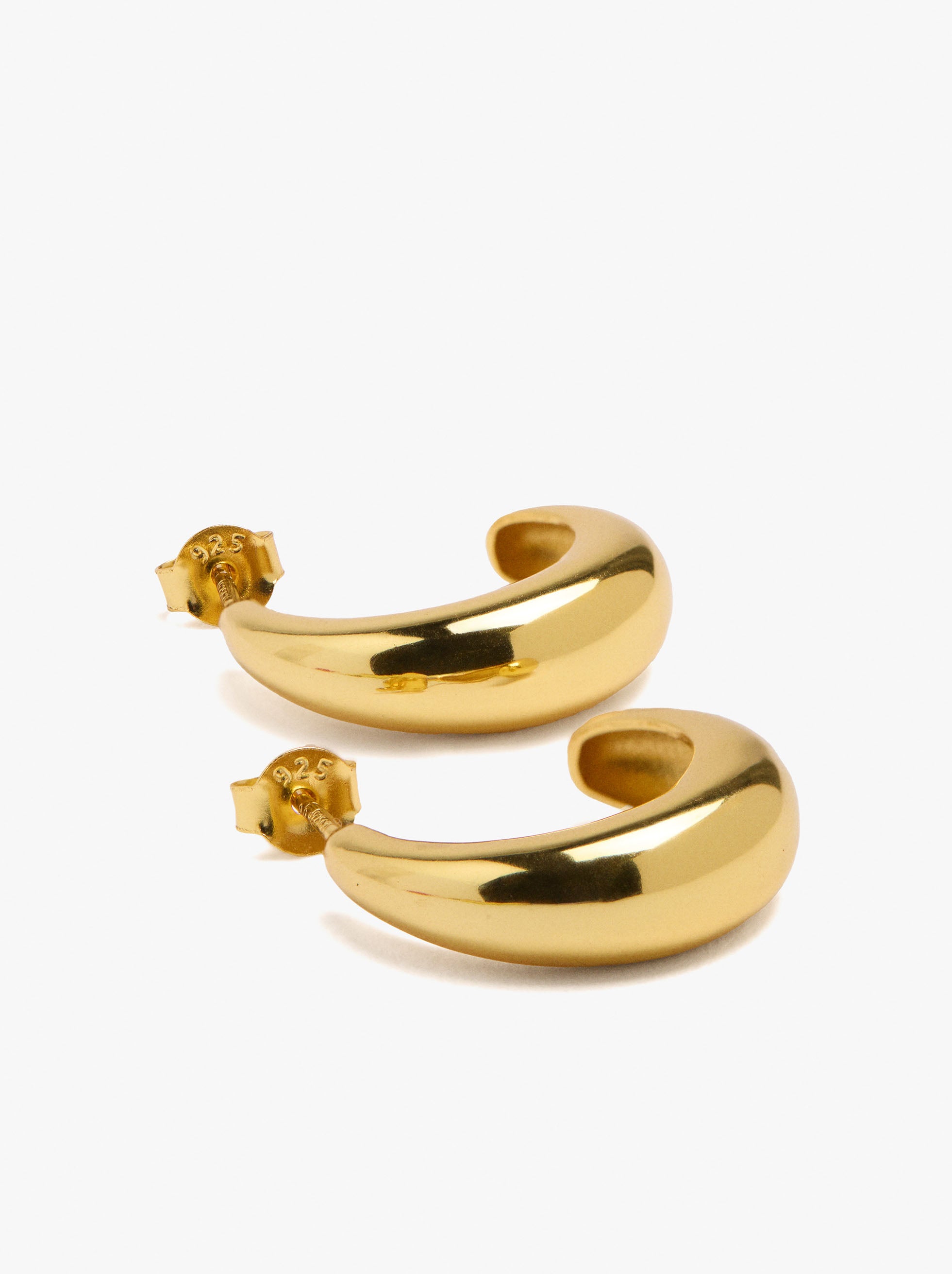 Aros Abiertos Baño En Oro De 18k – Plata De Ley 925