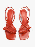 Sandalias De Tacón Tiras Con Lazo