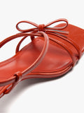 Sandalias De Tacón Tiras Con Lazo