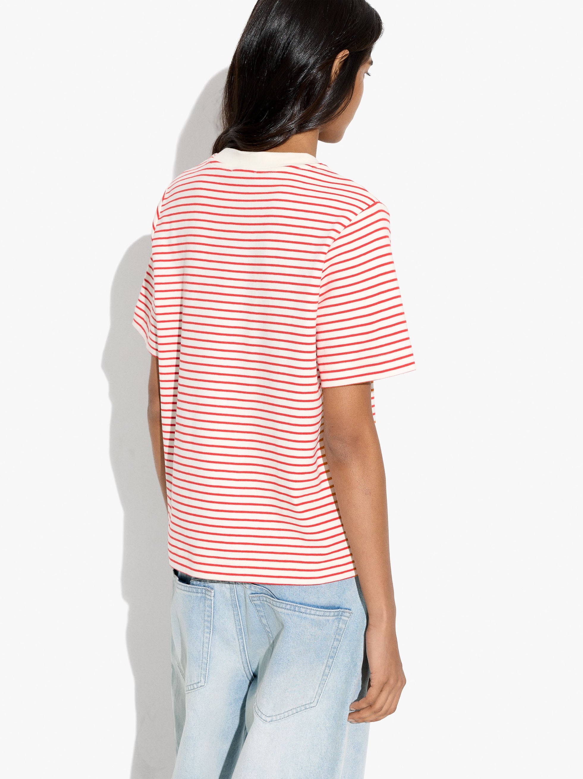 Camiseta De Algodón Con Rayas