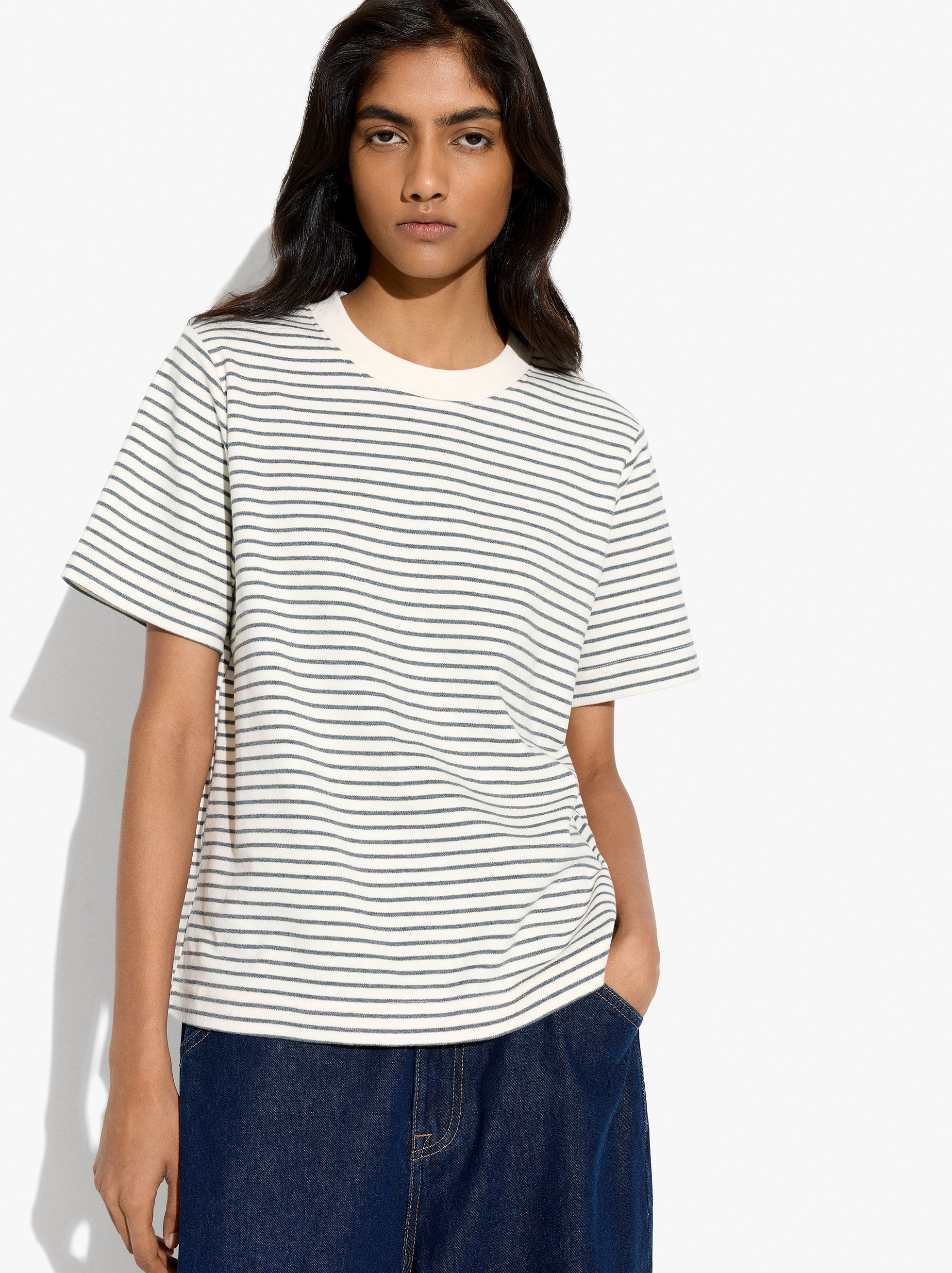 Camiseta De Algodón Con Rayas