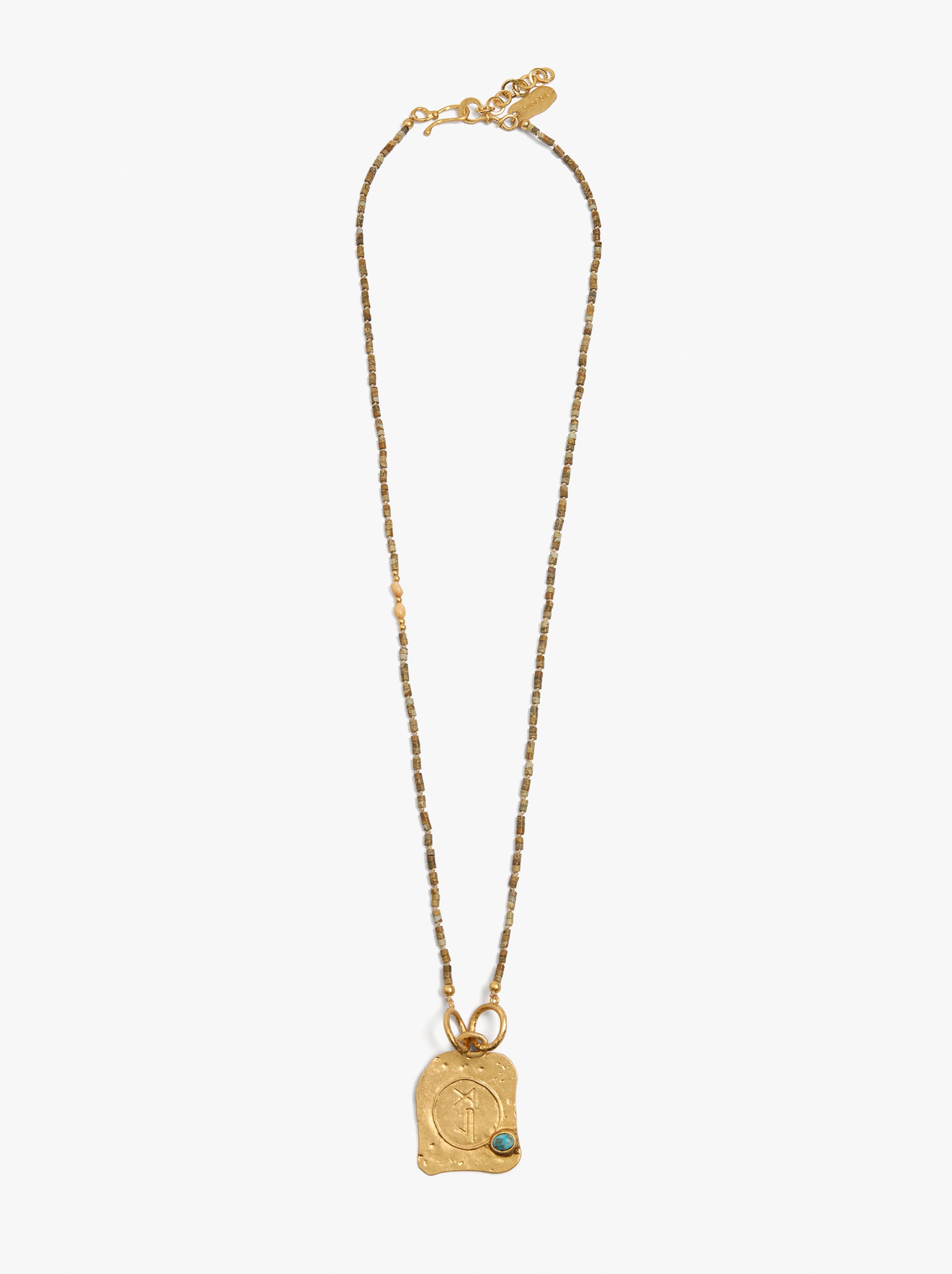Collar De Cuentas Con Colgante Cuadrado