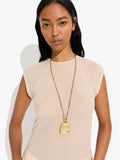 Collar De Cuentas Con Colgante Cuadrado