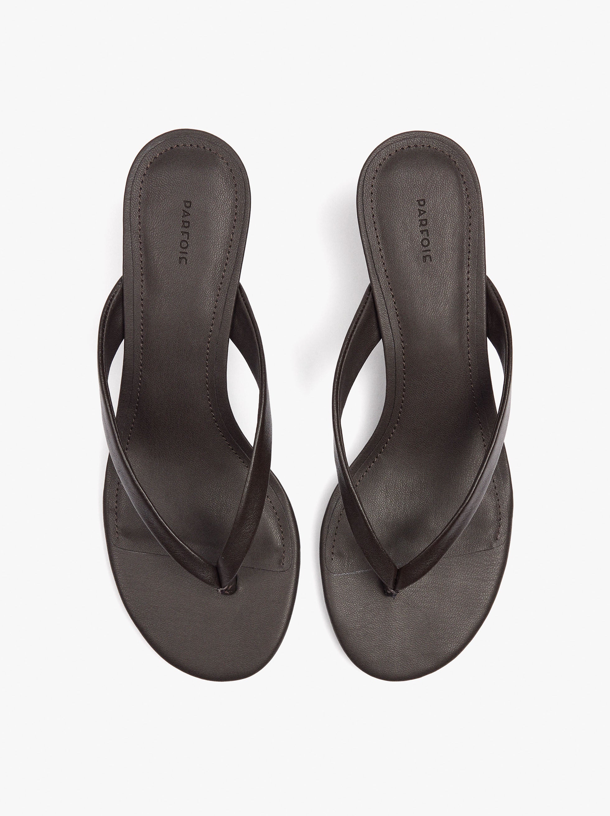 Sandalias De Piel Con Tacón Kitten