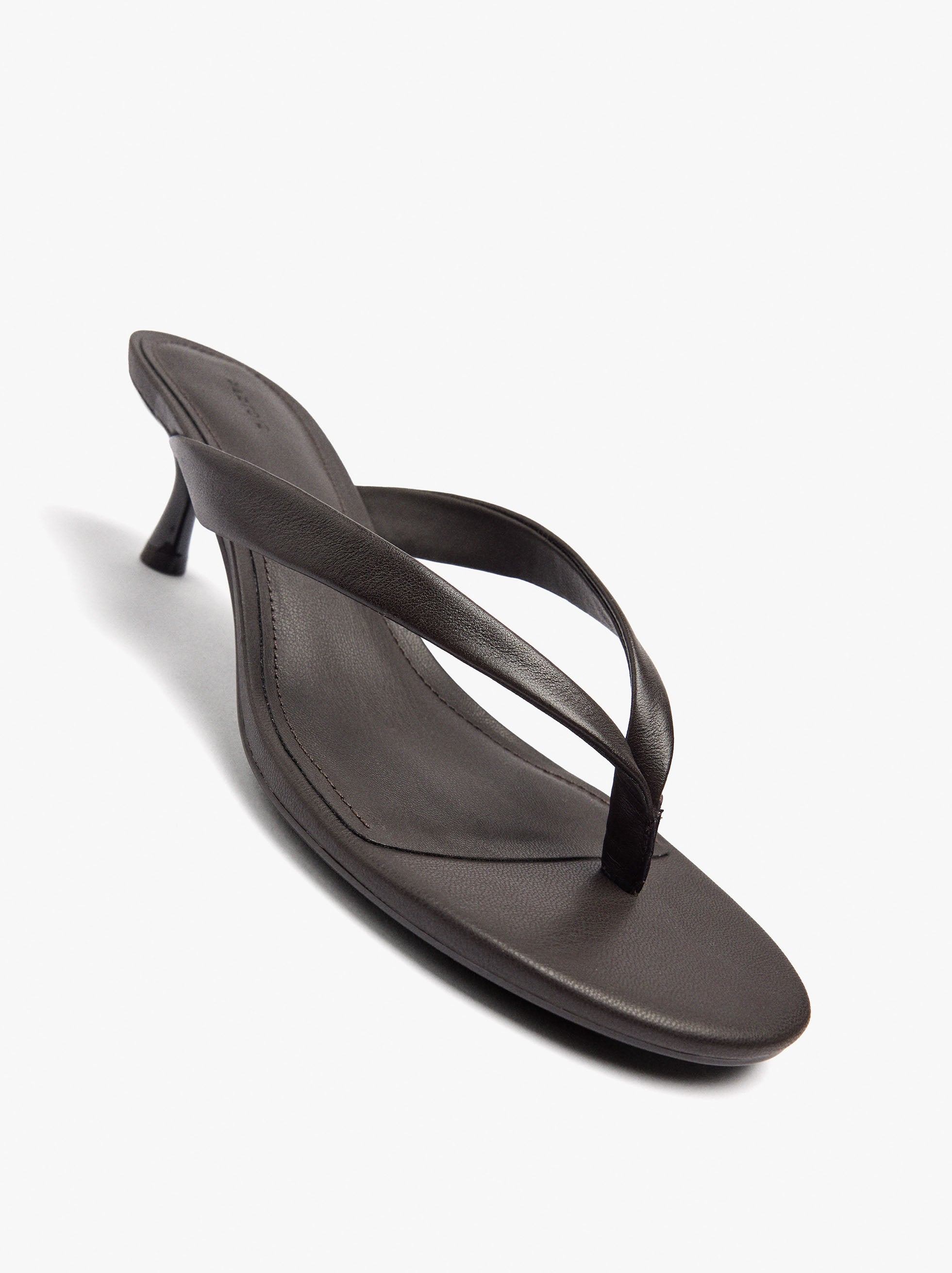 Sandalias De Piel Con Tacón Kitten