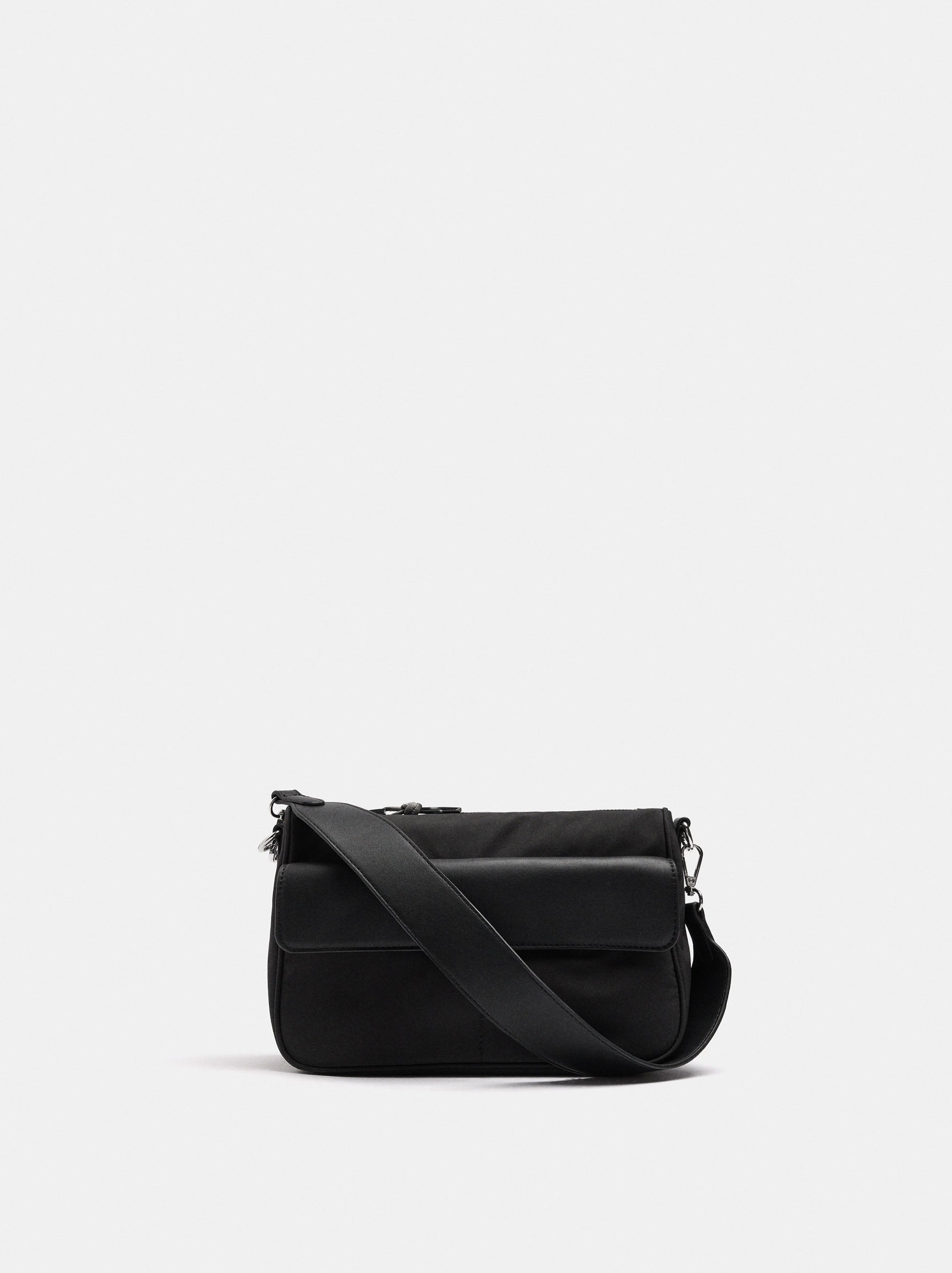 Bolso Bandolera De Nylon Con Bolsillo De Solapa