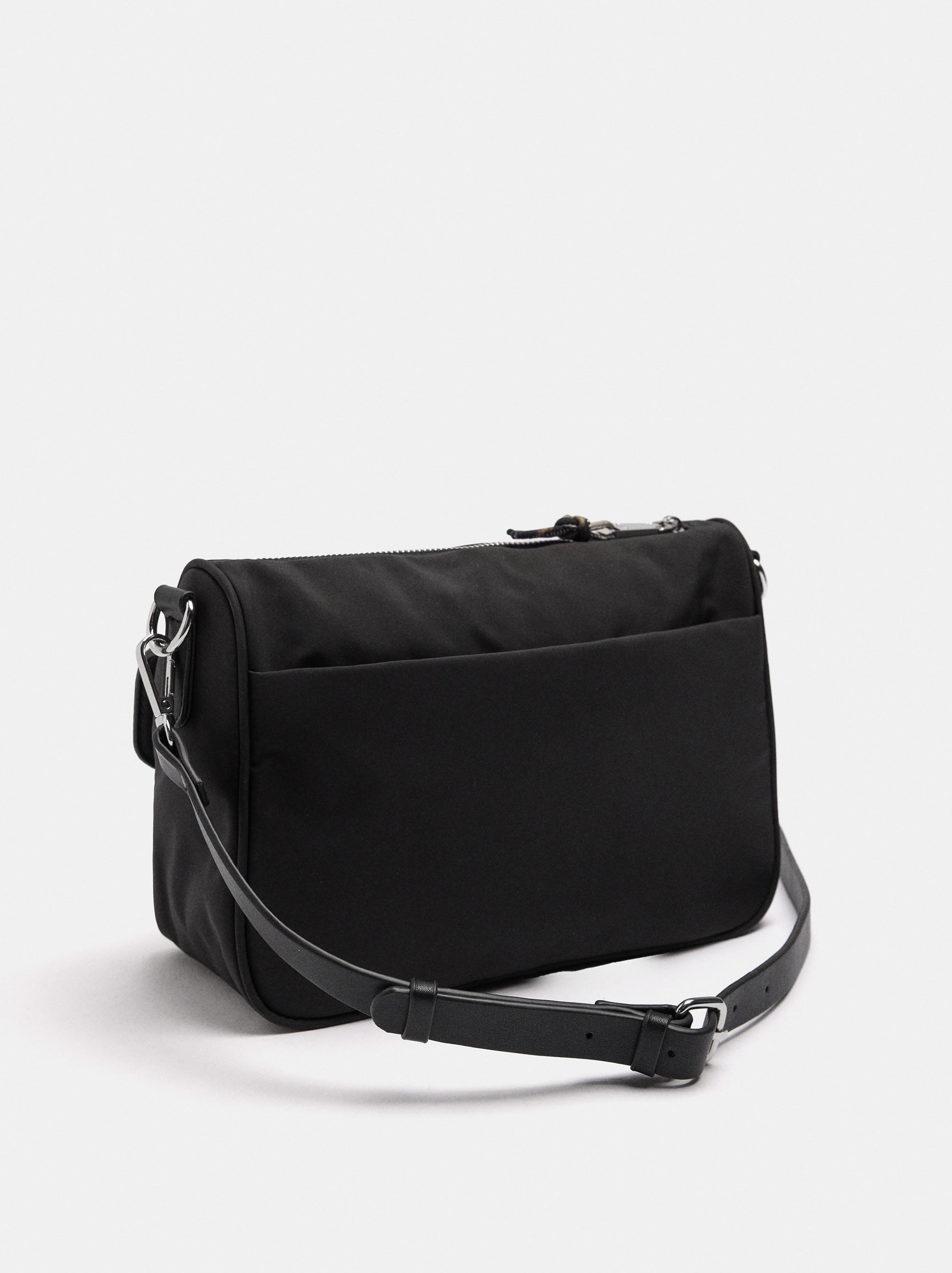 Bolso Bandolera De Nylon Con Bolsillo De Solapa